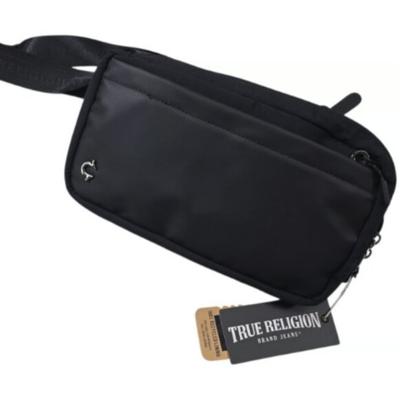 TRUE RELIGION MEN'S Sling Crossbody Bag "PORTER" Black TR104439 BRAND-NEW w/tags - Picture 1 of 16